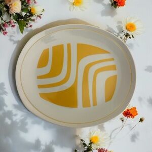 Vintage Interpace Independence Yellow Zebra Plate
